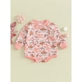 thumbnail image 2 of Arvbitana Baby Girls Easter Sweatshirt Romper 3M 6M 12M 18M Cute Bunny Print Crew Neck One Piece Jumpsuit Newborn Infant Casual Long Sleeve Bodysuit for Spring Fall, 2 of 9