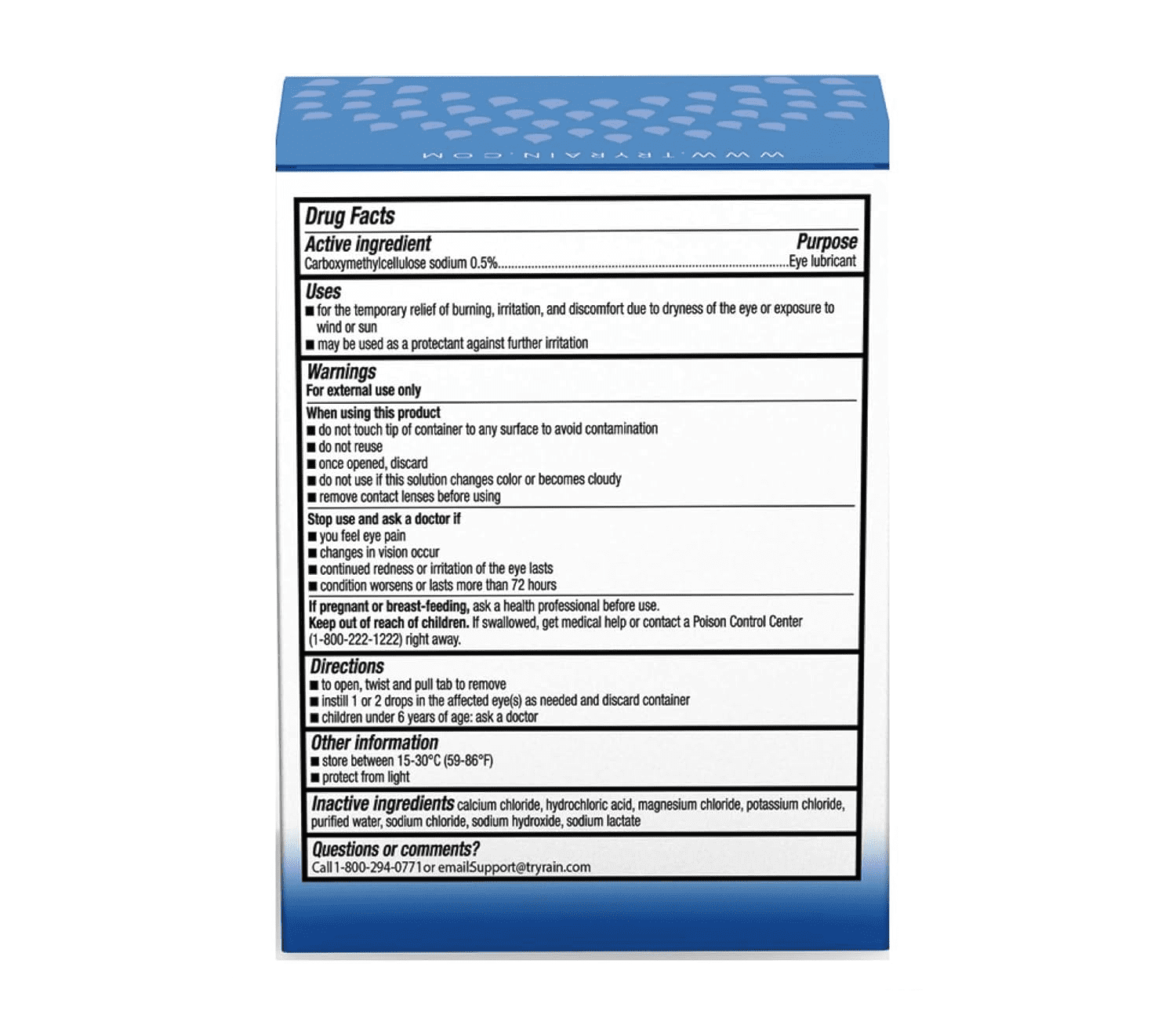 Rain Preservative-Free Eye Drops for Dry Eyes — 1 Pack