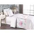 thumbnail image 2 of Floral Bed Runner, Minimal Ornament of Innocent Flowers Botanical Watercolor Petals, Decorative Accent Bedding Scarf for Hotels Homes & Guest Rooms, Twin, Soft Pink and Pale Purpleblue, by Ambesonne, 2 of 3
