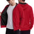 thumbnail image 5 of Mens Sweatshirt Nelozsy Men's Solid Color Half-Zip Hooded Casual Long Sleeve Sweatshirt Red XL, 5 of 6