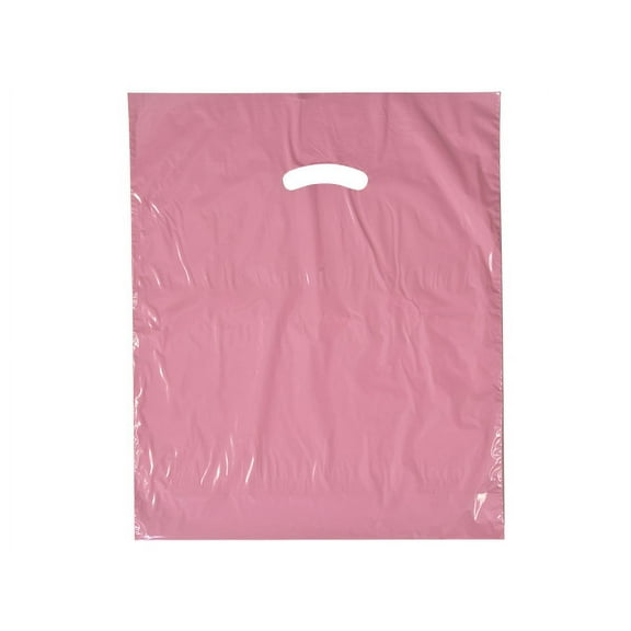 Pack Of 1000, 12" x 15" Solid Dusty Rose Super Gloss Recycled Plastic Bags 1.25 Mil Made in USA
