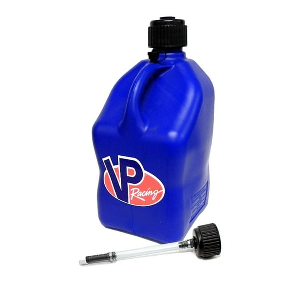 VP Racing Fuels 5 Gallon Square Motorsport Utility Container Blue with Deluxe Filler Hose