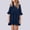 Blue, variant on Babysbule Dresses for Women Women Solid V-Neck Ruffles Half Sleeve Swing Shift Loose Dress