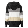 thumbnail image 4 of TQWQT Winter Jackets for Women, Zip Up Sherpa Jacket Color Block Hooded Sweatshirt Long Sleeve Outerwear Coat Black M, 4 of 5
