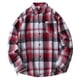 thumbnail image 1 of Blusa y camisa de manga larga con cuello vuelto para hombre, blusa informal a cuadros a la moda con botones y cuello vuelto, blusa de poliéster para hombre, 1 of 9