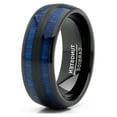 thumbnail image 2 of Metal Masters Mens Tungsten Carbide Ring Dome Blue Wood Inlay Wedding Band 8mm, 2 of 7