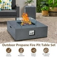 thumbnail image 3 of Towallmark Outdoor Fire Table, 36 inch Square Fire Table 50,000 BTU w 16 inches Tank Side Table, Wind Guard, Lava Rocks & Rain Cover for Garden, Pool, Porch, Backyard, 3 of 6