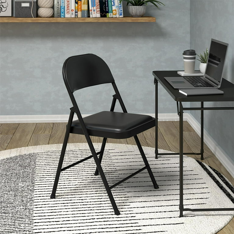 COSCO SmartFold(r)? Vinyl Folding Chair, 4-Pack, Black - Walmart.com