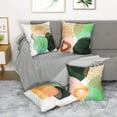 thumbnail image 3 of Teal Green Boho Throw Pillows Mid Century Modern Aesthetic Decorations Throw Pillows Colorful Geometric Pillows Boho Mustard, Blue, Green Pillow Covers 18x18 for Couch Bed Home Decor, 3 of 4