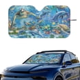 thumbnail image 2 of Xixirimido Car Windshield Sun Shade Foldable Sunshade Front Window Cover Sun Visor for Trucks SUVs Sedan Universal Car Interior Accessories, Sea Turtle Fishes Dolphin Undersea, 2 of 8