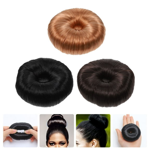 KONTONTY 3Pcs Hair Bun Rope Extensions for Volume Assorted Color Elastic Ponytail Holder
