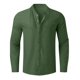 thumbnail image 5 of Ceisia Men's Relaxed Fit Linen Blend Stand Collar Shirt, Solid Color Long Sleeve Casual Button-Up Top Gifts, 5 of 6