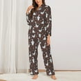 thumbnail image 2 of Pofeuu cartoon geese Print Womens Pajamas Set Long Sleeve Sleepwear Button Down Nightwear Soft Pj Lounge Sets Button Down Pajamas Women-X-Large, 2 of 7