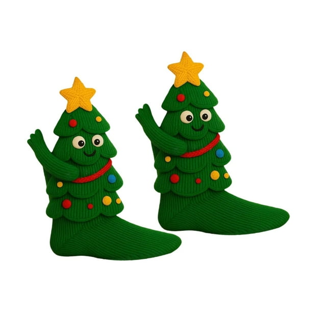 Calcetines Navideños, Calcetines Creativos Tejidos a Mano para Toda La Familia, Regalos Navideños para Adultos Árbol de Navidad