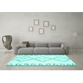 thumbnail image 3 of Ahgly Company Machine Washable Indoor Square Solid Turquoise Blue Modern Area Rugs, 7' Square, 3 of 4