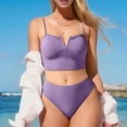 thumbnail image 5 of Traje de baño de 2 piezas para mujer, trajes de baño para mujer, bikini de dos piezas con espalda descubierta y vendaje, conjunto de ropa de playa para mujer, 5 of 5