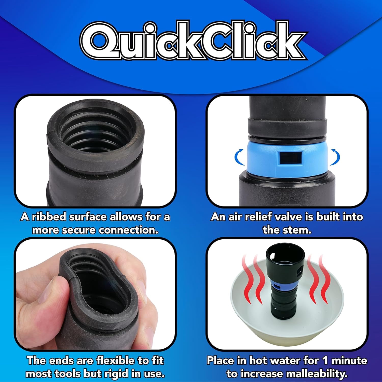 Quick Click Dust Separator and 10 Ft. Hose for Home and Shop Vacuums with Expanded Multi-Brand Power Tool Adapter Set