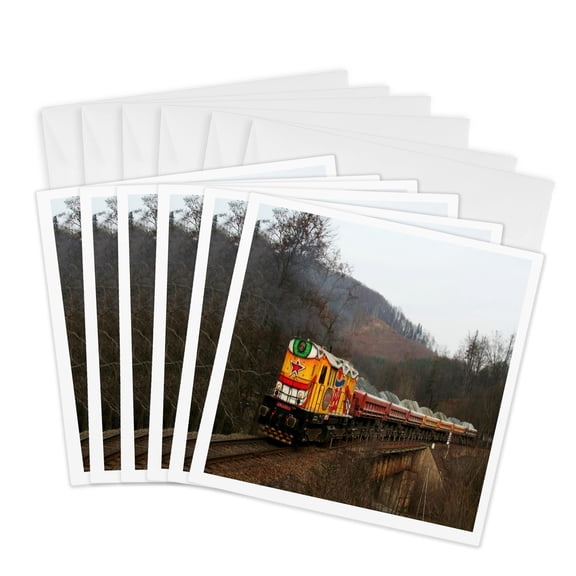3drose, Picture of Very Colorful Czech Train, 6 Greeting Cards with Envelopes