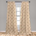 thumbnail image 4 of Ambesonne Cinnamon Color Curtains, Dog Bows Paws Bones, Pair of 28"x95", Champagne Caramel Ginger, 4 of 4