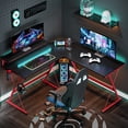 thumbnail image 1 of Bestier 55 inch L-Shaped Gaming Computer Desk with Monitor Stand Home Office Corner Desk, 1 of 6