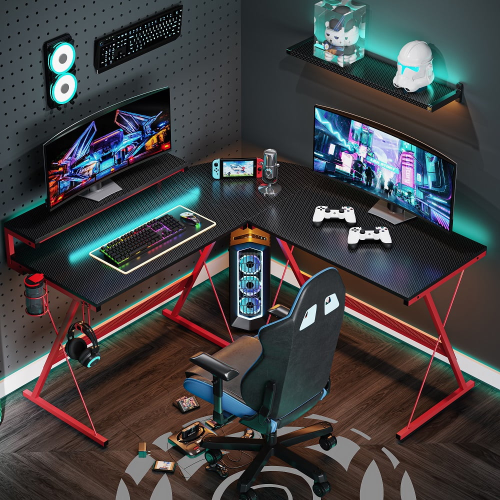 Corner gaming desk setup discount