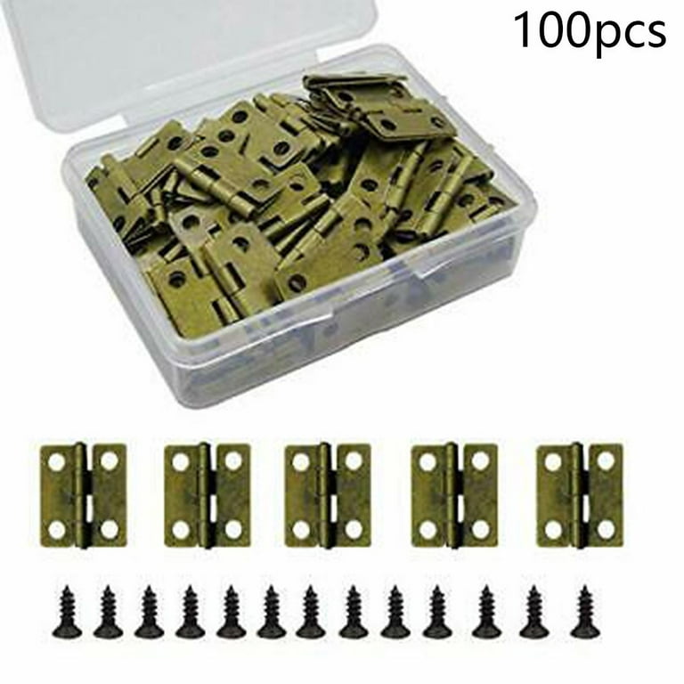 100 Pieces Small Hinges for Wooden Box Mini Hinges for Jewelry Box 1 Inch  Hinges Bronze Box Hinges Small Door Hinges Small Hinge Box Hinges Mini
