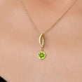 thumbnail image 3 of Gem Stone King 14K Yellow Gold Yellow Lemon Quartz and Lab Grown Diamond Pendant Necklace for Women | 1.23 Cttw | Gemstone Birthstone | Round 7MM | With 18 inch Chain, 3 of 6