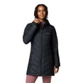 thumbnail image 1 of Chaqueta Columbia Heavenly con capucha larga acolchada para mujer, color negro S, 1 of 8