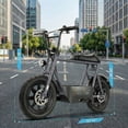 thumbnail image 3 of SANOPY 750W Electric Scooters with Seat for Adults, 20mph Top Speed, 30 Miles Max Range , Rugged 16" Air-Filled Tires, Commuting Electric Motorcycle with Large Capacity Basket,Gray,UL2272 Certified, 3 of 8