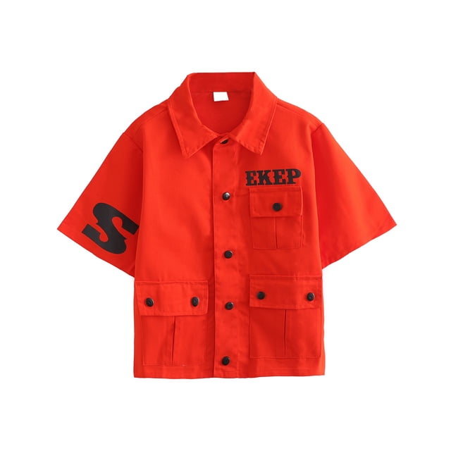 Qarigey Camisa de Hiphop para niños, camisetas de otoño y primavera para niños, ropa de actuación de baile de viaje, ropa de calle, ropa de Type2 NO2