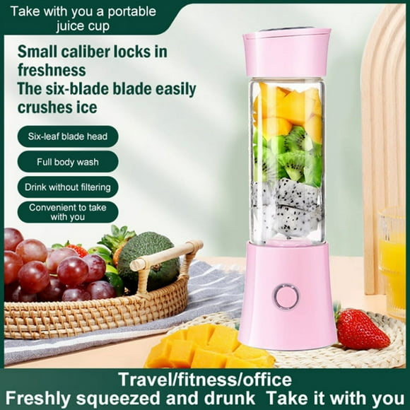 Vaso portátil para batidos de frutas con carga USB de 480 ml, exprimidor rápido para el hogar, miniexprimidor portátil multifuncional y para viajes