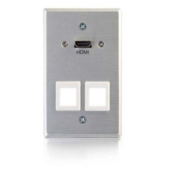 C2G/Cables To Go 60160 SG HDMI 2 Keystones Aluminum Wall Plate