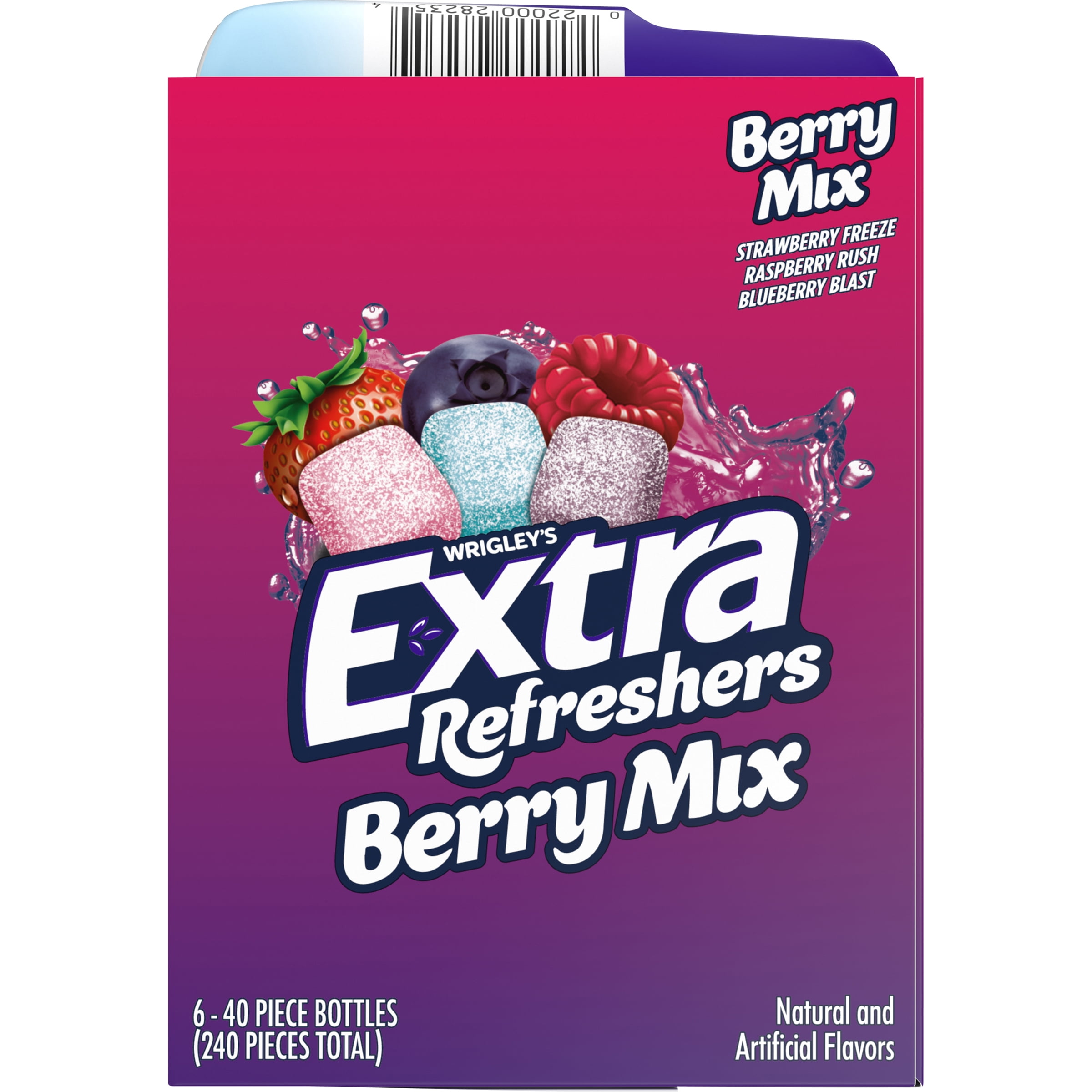 Extra Refreshers Sugarfree Berry Mix Gum 6 - 40 piece Bottles