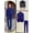 Blue, variant on Men’s 4-Piece Suit Set, Two-Button Blazer, Vest, Pants & Navy Blue Shirt – Slim Fit Solid Color Formal Business & Wedding Attire