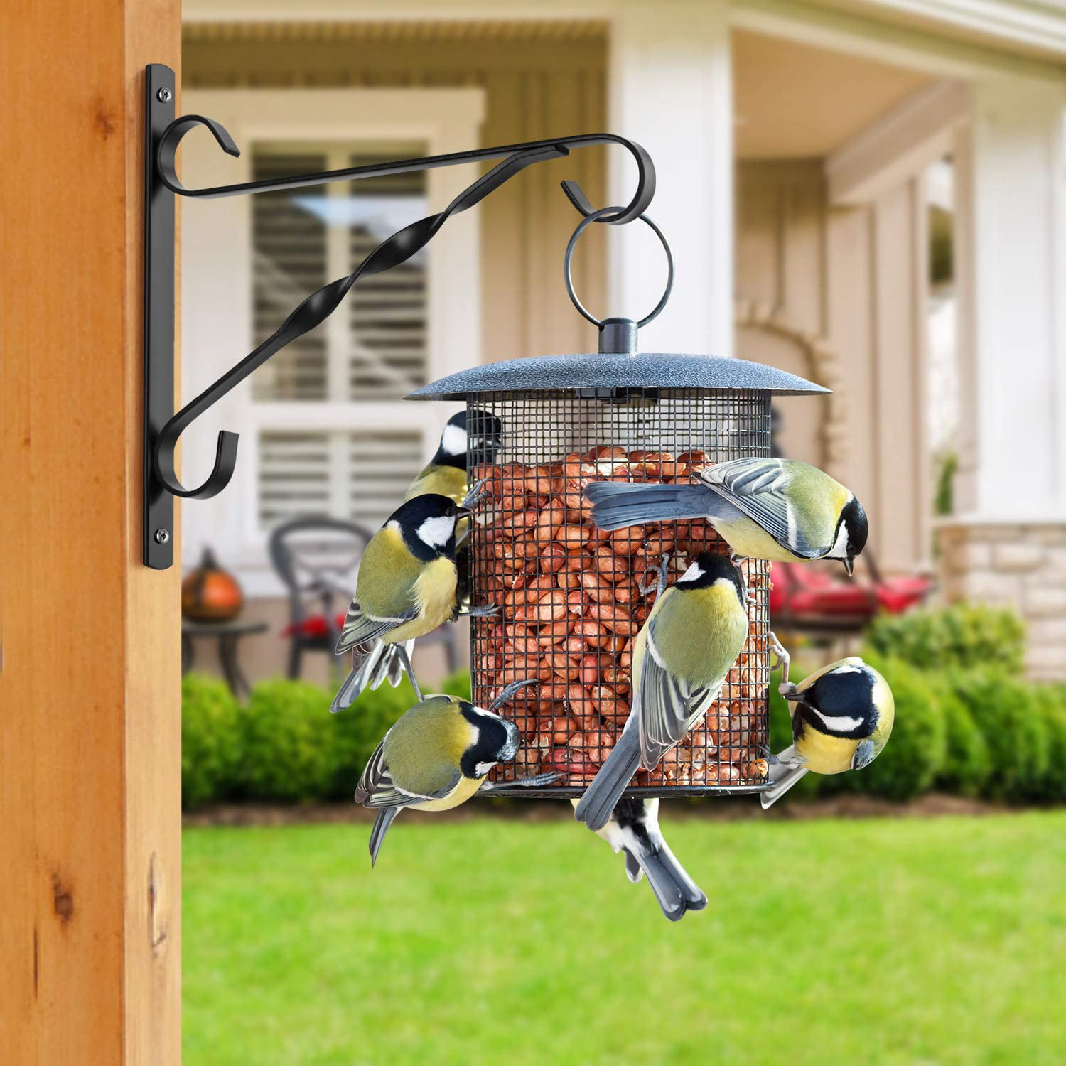 with Screws Two Wall Mounted Plant Supports can be Used for Decoration Plant Hanger Including Bird Feed Flowerpot Wind Bell Heavy Garden Fence Hook 