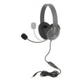 thumbnail image 2 of Egghead Heavy Duty Mobile-Ready Kids Headphones w/ Boom Microphone & Tangle-Free Fabric Cord for School Classroom Students Kids, 10-Bulk Pack - Gray, 2 of 8