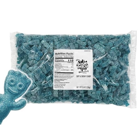 Blue Raspberry Sour Gummies – Bulk 5 LB Bag, Kid-Shaped Chewy Candy for Parties, Buffets, Halloween & Snacking