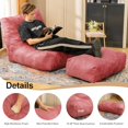 thumbnail image 5 of Bean Bag Chair with Ottoman, Comfy Bean Bag Sofa with Memory Foam, Lazy BeanBag Sofa with Footstool, Fireside Bean Bag Couch for Living Room, Bedroom, Apartment, 5 of 6