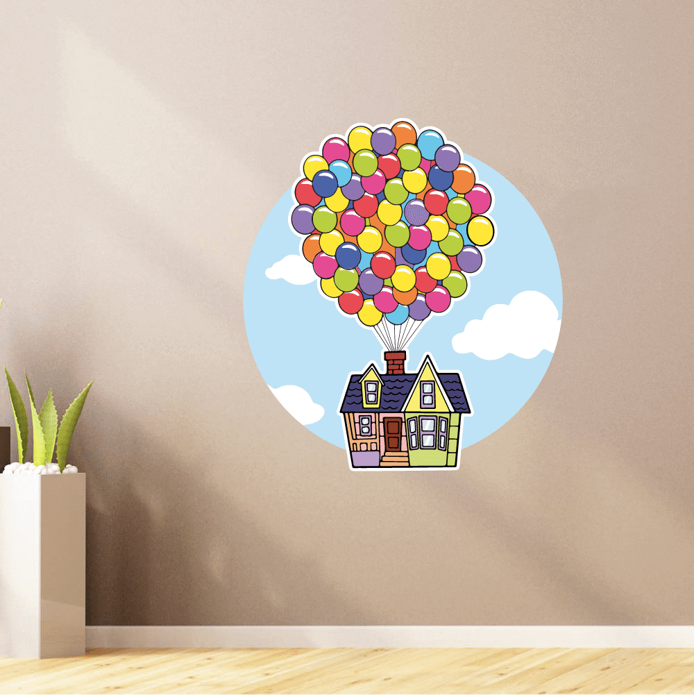 Adventure is Out There Balloons Flying House UP Disney Inspired Decal Wal... 