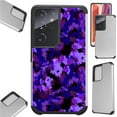 thumbnail image 1 of Compatible with Samsung Galaxy S21 Ultra 5G Hybrid Fusion Guard Phone Case Cover (Artistic Camo Purple), 1 of 1