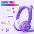 thumbnail image 4 of Auriculares Bluetooth para niños I love e iFECCO Kids con forma de oreja de gato, cableados e inalámbricos, 4 of 7