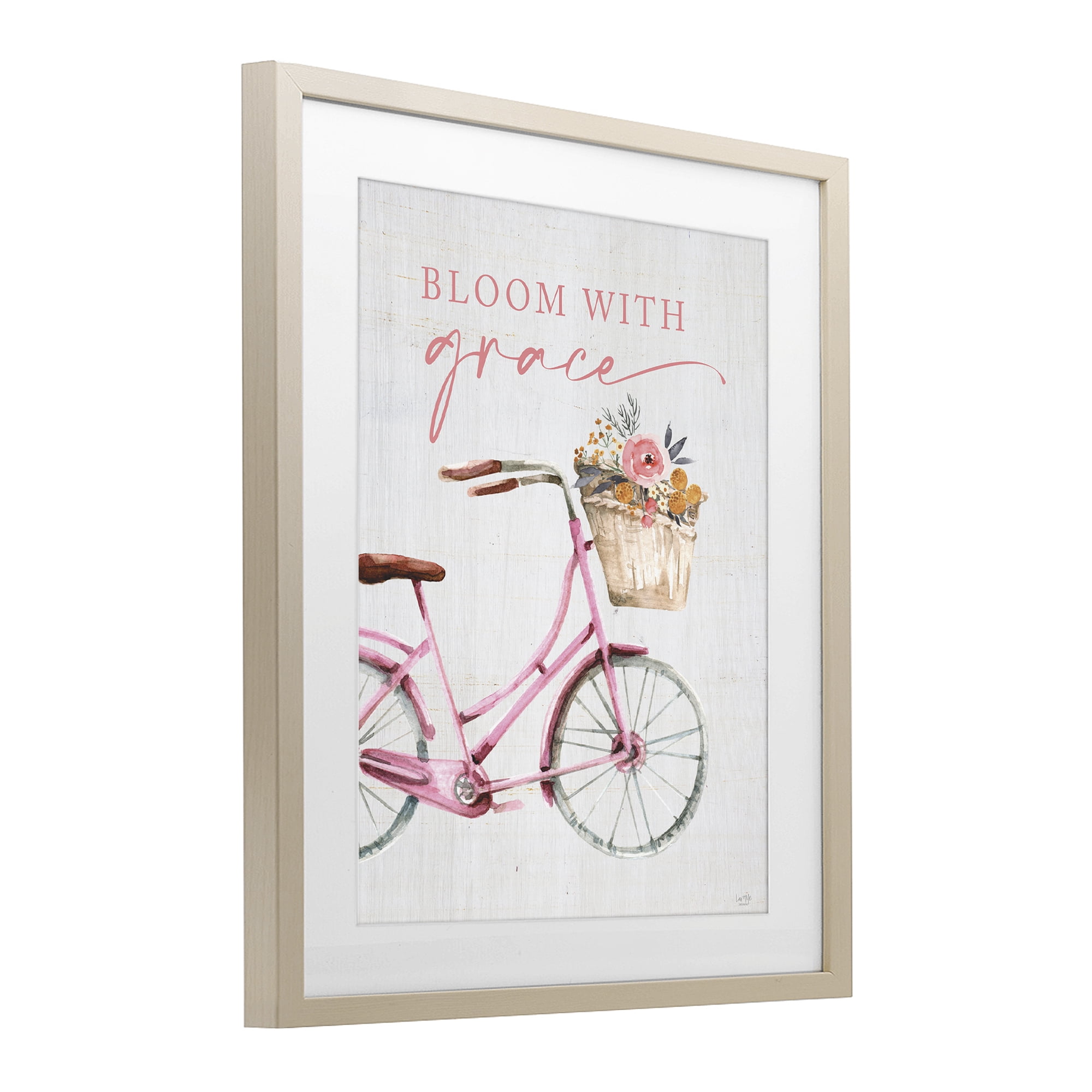 Stupell Industries Bloom With Grace Bicycle Birch Framed Print Under Glass, design by Lux + Me Designs