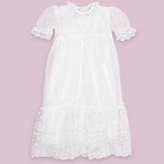 Precious Blessings Girl's Lace Christening Gown With Bonnet
