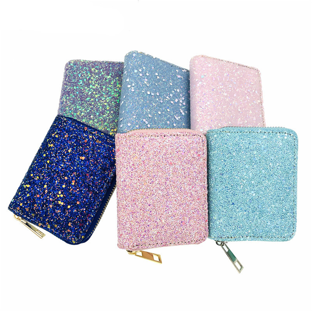 IMMEKEY Girls Wallet/ Womens Wallets Laser Fluorescent Diamond Sequin