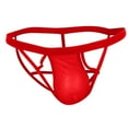 thumbnail image 2 of Jwputqe&nbsp;Mensg Strings and Thongs,Thongs For Men,Mens ThongsBreathable,Cooling,Solid,Low Waist,Polyester,Cotton,Red,One Size, 2 of 5
