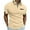 Khaki, variant on WREESH Men's Comfort Pullover Short Sleeve Button Regular Top with Solid Color for Casual and Work Wear Coffee