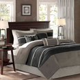 thumbnail image 1 of Madison Park Palmer 7 Piece Comforter Set, Cal King, Black/Gray, 1 of 5