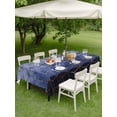 thumbnail image 3 of Outdoor Tablecloth with Umbrella Hole and Zipper, Blue Geometric Rectangle Table Cloth 60x84 Inch Waterproof Tablecloth, Ombre Modern Abstract Art Picnic Table Cover for Patio Camping, 3 of 7