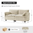 thumbnail image 4 of 74" Modern 2-Seater Sofa Loveseat with Dual-Layer Cushions and Storage Beige, 4 of 8