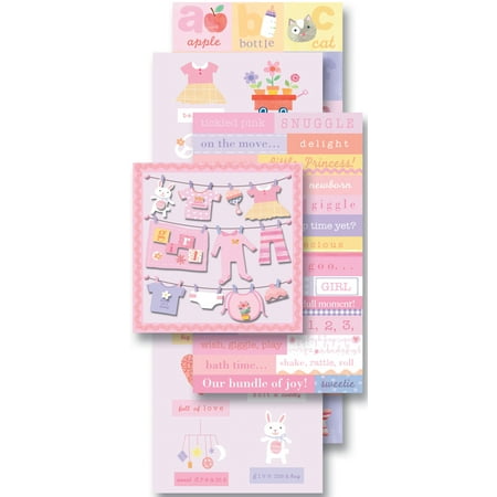 K & Company Flip Pack Sticker Embellishments, Baby Girl